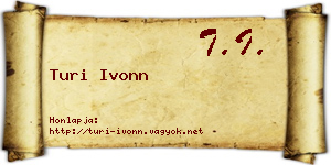 Turi Ivonn névjegykártya